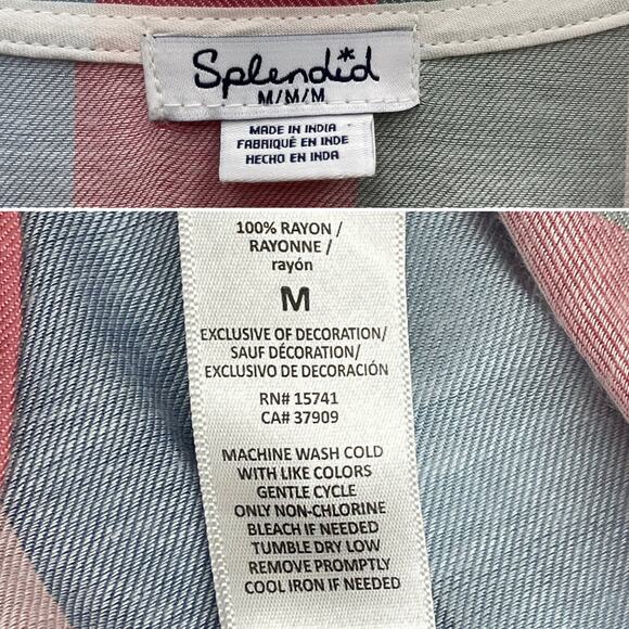 Splendid Multicolor Stripe Pajama Set Women’s Size Medium - Picture 9 of 12